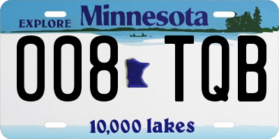 MN license plate 008TQB