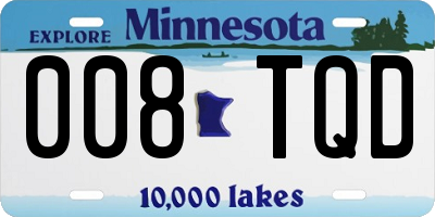 MN license plate 008TQD