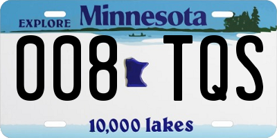 MN license plate 008TQS