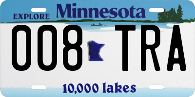 MN license plate 008TRA