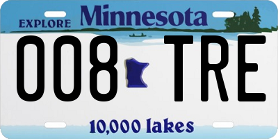 MN license plate 008TRE