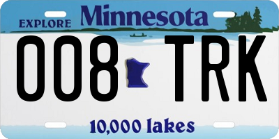MN license plate 008TRK