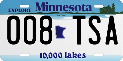 MN license plate 008TSA