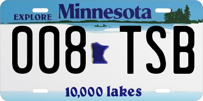 MN license plate 008TSB