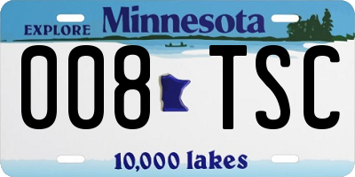 MN license plate 008TSC