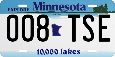 MN license plate 008TSE