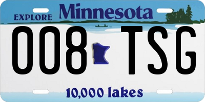 MN license plate 008TSG