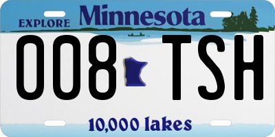 MN license plate 008TSH