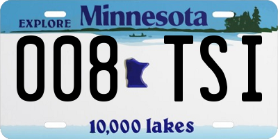 MN license plate 008TSI