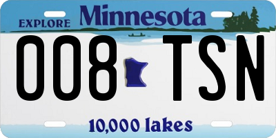 MN license plate 008TSN