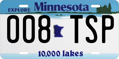 MN license plate 008TSP