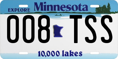 MN license plate 008TSS