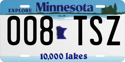 MN license plate 008TSZ