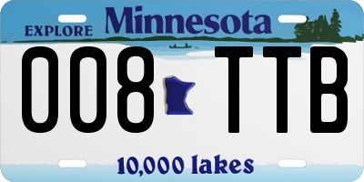 MN license plate 008TTB