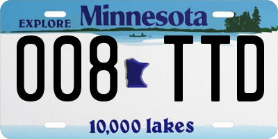 MN license plate 008TTD