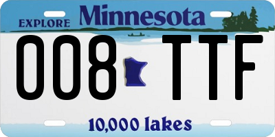 MN license plate 008TTF