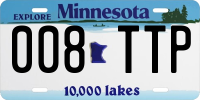 MN license plate 008TTP