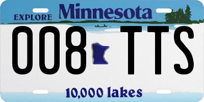 MN license plate 008TTS