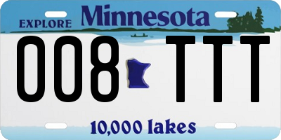 MN license plate 008TTT