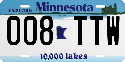 MN license plate 008TTW