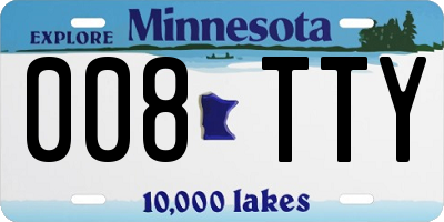 MN license plate 008TTY