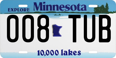 MN license plate 008TUB