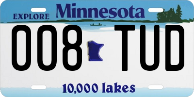 MN license plate 008TUD