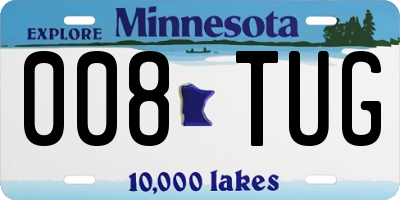 MN license plate 008TUG