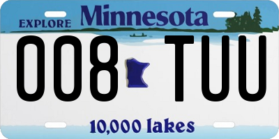 MN license plate 008TUU
