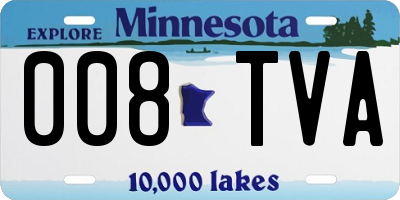 MN license plate 008TVA