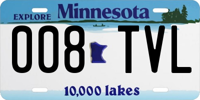 MN license plate 008TVL