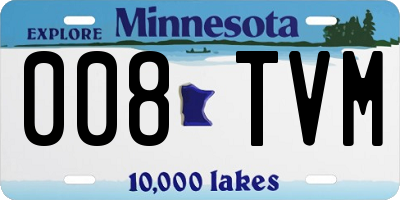 MN license plate 008TVM
