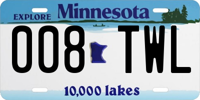 MN license plate 008TWL