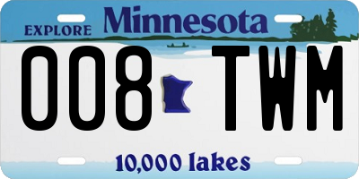 MN license plate 008TWM