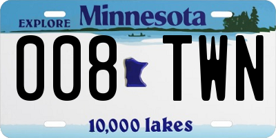 MN license plate 008TWN