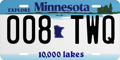 MN license plate 008TWQ