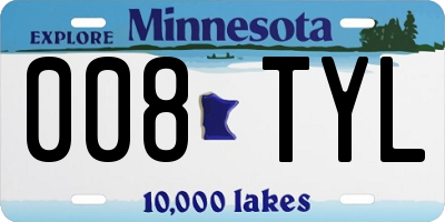 MN license plate 008TYL