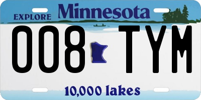MN license plate 008TYM