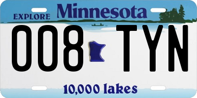 MN license plate 008TYN