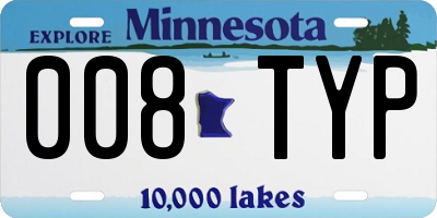 MN license plate 008TYP