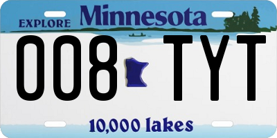 MN license plate 008TYT