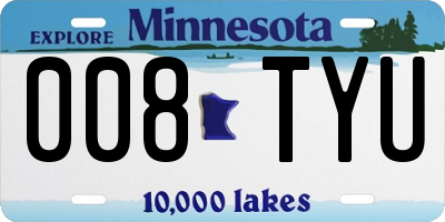 MN license plate 008TYU