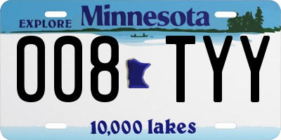 MN license plate 008TYY