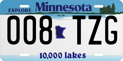MN license plate 008TZG