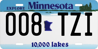MN license plate 008TZI