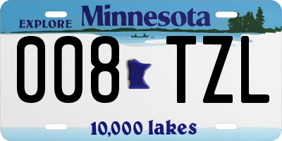MN license plate 008TZL