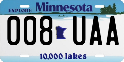 MN license plate 008UAA