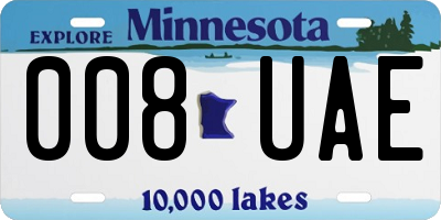MN license plate 008UAE
