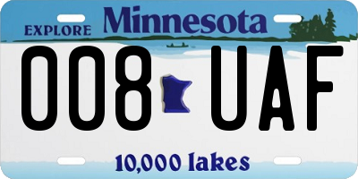 MN license plate 008UAF