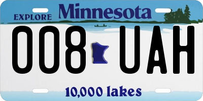 MN license plate 008UAH